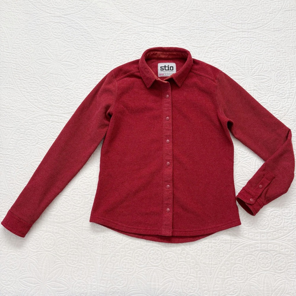 Stio Women's Thermop Fleece‎ Snap Shirt, Roasted Beet Sz S